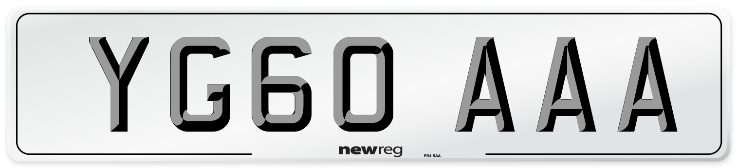 YG60 AAA Number Plate from New Reg